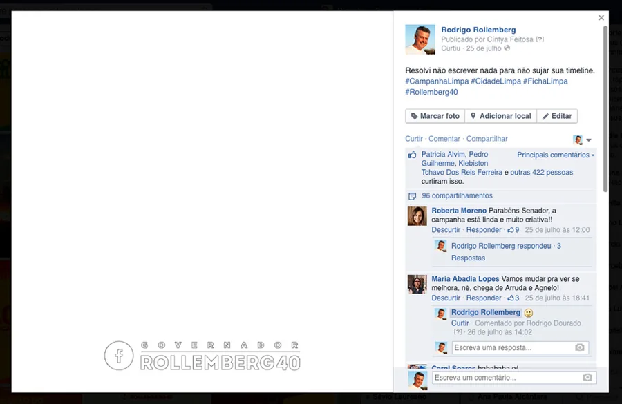 Resolvi não escrever nada para não sujar sua timeline.